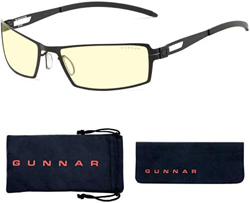 GUNNAR - Очила за игри и компютри от премиум-клас - Блокират 65% синя светлина - Шидог, Оникс, Кехлибарен оттенък