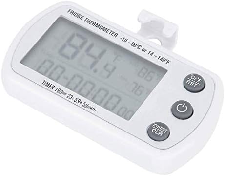 XJJZS Дигитален Термометър за хладилник, Голям LCD дисплей, Термометър за фризера с магнитна заден панел, без излишни украшения,