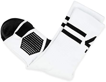 Чорапи ChalkTalkSPORTS Classic в ивица с Отборен номер | Тъкани до средата на прасците | Бяло и Черно