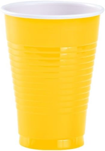 Пластмасови чаши за партита - 12 мл | Слънчево-жълто | Опаковка по 20 броя