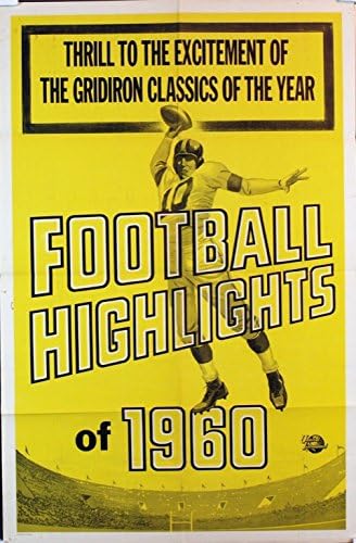 Футболни моменти 1960 г. (1960) Оригинален Плакат документален филм На Един лист 27x41 ФУТБОЛНИ МОМЕНТИ СЕЗОН на NFL 1960