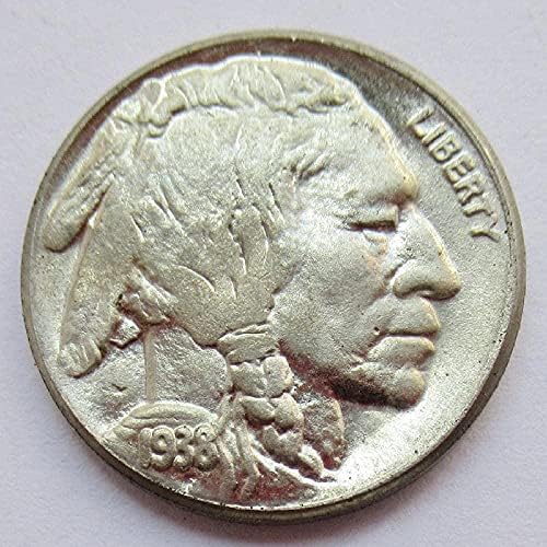 Възпоменателна монета Чуждестранна копие на американския град бъфало стойност 5 долара 1938 г.