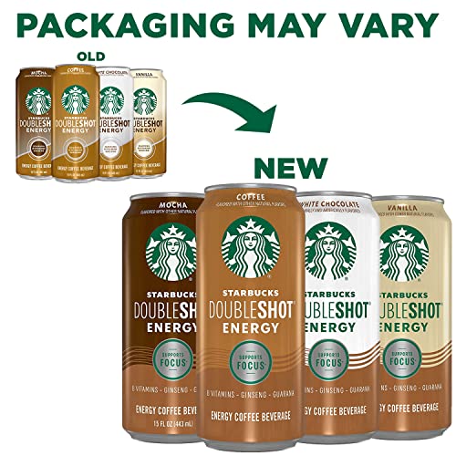 Кафе Старбъкс Doubleshot Energy Еспресо, ванилия, в кутии по 15 унции (12 пакети) (опаковка може да варира)