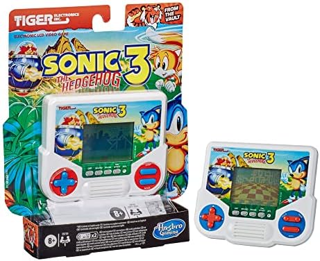 Електронна видео игра с жидкокристаллическим дисплей Hasbro Gaming Tiger Electronics Sonic на Таралеж 3, ретро-издание, Преносима
