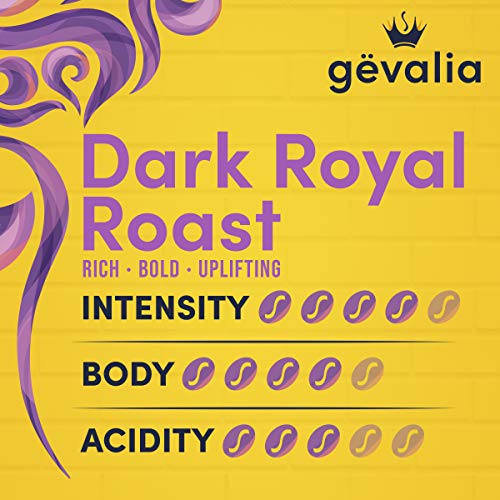 Кафе шушулки Gevalia Dark Royal Roast Coffee K Cup, с кофеин, Кутия с 24 каратово - 8,3 унции