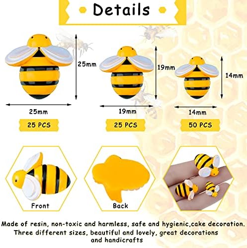 100 Броя Малки Пчели от смола, Декорация, Интериор на 0,98 инча, 0,74 инча, 0,55 инча, Малки Пчелите за Занаяти, Накити във формата