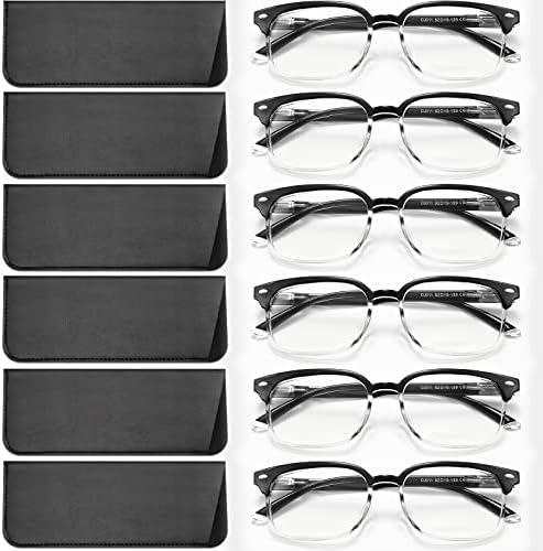 NOVIVON 6 Опаковки Очила за четене с Блокиране на синя Светлина за Жените и Мъжете, по-Леки Очила за четене със Защитата От напрежение