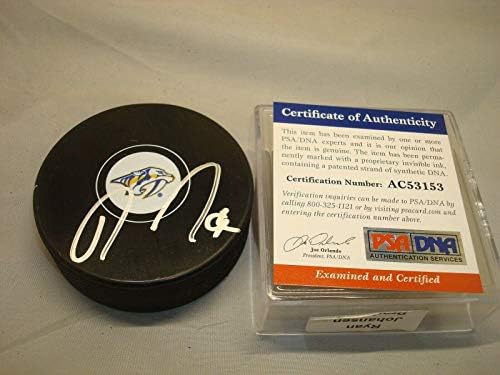 Райън Йохансен подписа хокей шайба Нешвил Предаторз с автограф на PSA/DNA COA 1Б - за Миене на НХЛ с автограф
