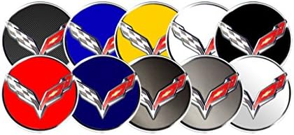 2014-15 Corvette C7 Stingray Хром Черен Сив Набор от Етикети На Централната Капачката на Главината на колелото - Черен