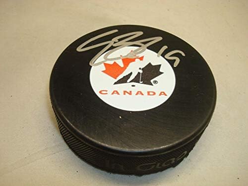 Травис Заек подписа хокей шайба на националния отбор на Канада с автограф 1A - за Миене на НХЛ с автограф