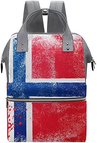 Проблем Флаг На Норвегия Чанта За Памперси Раница Водоустойчива Чанта За Майките Раница С Голям Капацитет