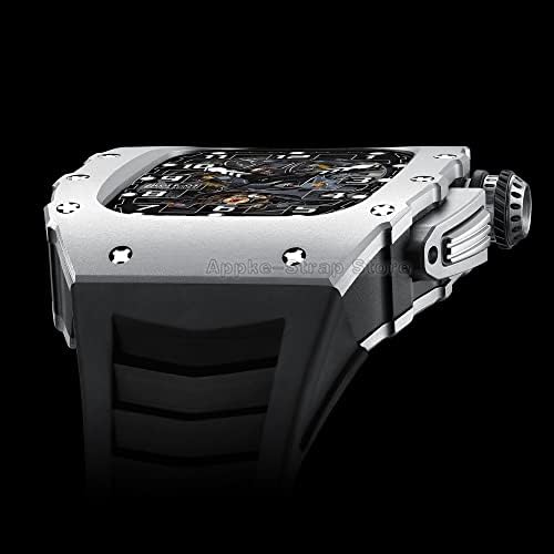 TEXUM Луксозен Метален калъф за Apple Watch 8 7 45 мм министерството на отбраната Kit Гума спортен каишка от Алуминиева сплав iWatch