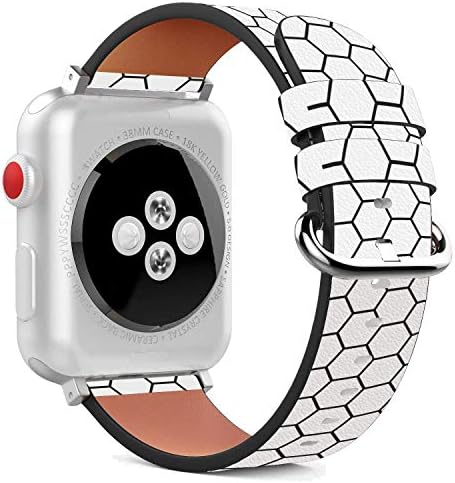 Съвместим с Apple Watch - 42 мм / 44 мм / 45 мм (серия 7/6/5/4/3/2/1) Кожена гривна със закопчалка от неръждаема стомана и адаптери