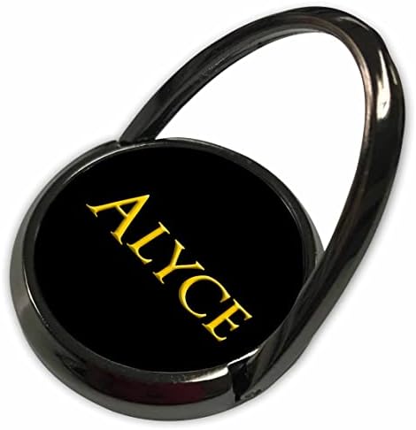3дРоуз Алис - най-якото детско име за момичета в САЩ. Подарък ключодържател жълт цвят на черен фон - Телефонни пръстени (phr-361719-1)