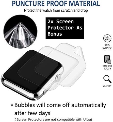 (4 опаковки) Съвместим с Apple Watch Band 49 мм 45 мм 44 мм 42 мм, G. P Каишки от естествена кожа Ремък за iWatch Ultra SE2 SE Series