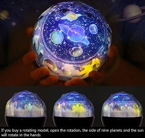 ZGJHFF Нощно Звездно Небе на Планетата Магически Домашен Планетариум Вселената LED Цветни Въртящи Мига Звезден детска лампа Подарък