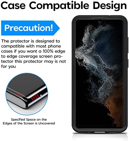 Mowei 3-Pack за Galaxy S23 Ultra Защитно фолио за екрана [поддържа Напълно отпечатък от пръст и S Pen] 3D Изогнутое закалено стъкло