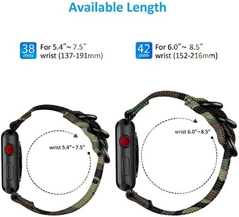 Watpro е Съвместим с каишка на Apple Watch 38 мм, 40 мм 42 мм 44 мм, Женски, мъжки, Найлон Траен Взаимозаменяеми каишка iWatch,