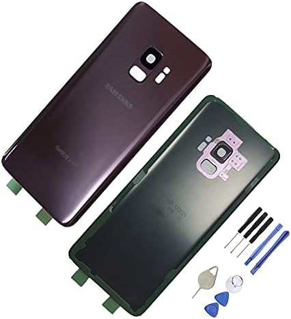 Подмяна на задната стъклен капак на батерията s9 за Samsung Galaxy S9 G960U със Стъкло камера и рамкова лента (Лилаво-виолетов)