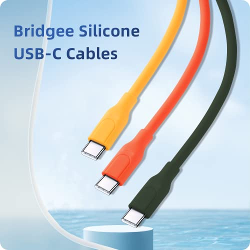Силиконов кабел USB, C, кабел за бързо зареждане 60 W Type C-C USB, Съвместим с Samsung Galaxy S21 / S20, Pixel 5/4/3 и други устройства
