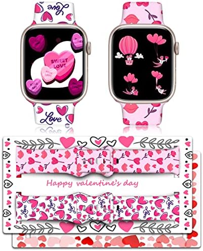 Подарък каишка за часа на Деня на Свети Валентин, 2 опаковки с обменните карти 2023 г., актуализирана, съвместима с каишка на Apple
