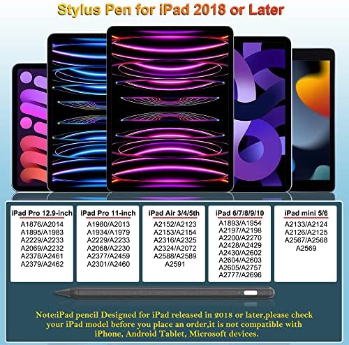 Стилус за iPad с отклонение на дланта, Apple Pencil 2-ро поколение с магнитен дизайн, iPad Молив е Съвместим с iPad Pro 11/12.9