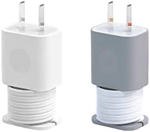 365Home 2-Pack Силиконова защита за зарядно устройство 2 в 1 с криволичещите кабел, Силиконов калъф за захранващ адаптер, iPhone,