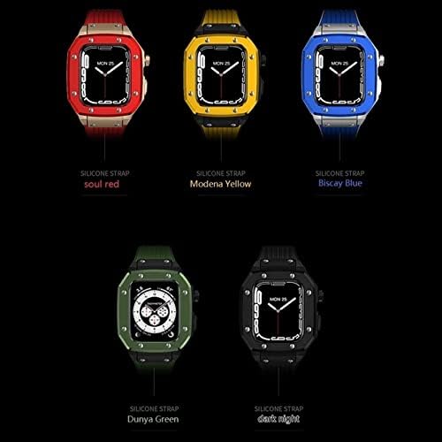 AEMALL за iWatch серия 7 6 5 4 SE Модификация на министерството на отбраната Kit за Apple Watch Каишка за часовника 44 мм 45 мм
