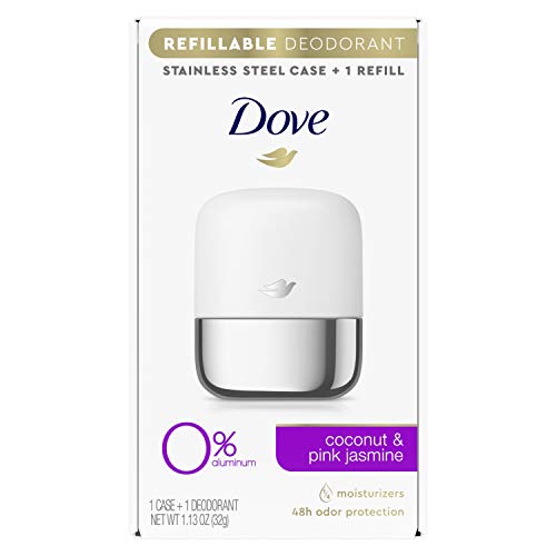 Dove Дезодорант за многократна употреба Starter Kit 0% Алуминий с Кокос и Розов Жасмин Дезодоранти без алуминиеви 1,13 грама